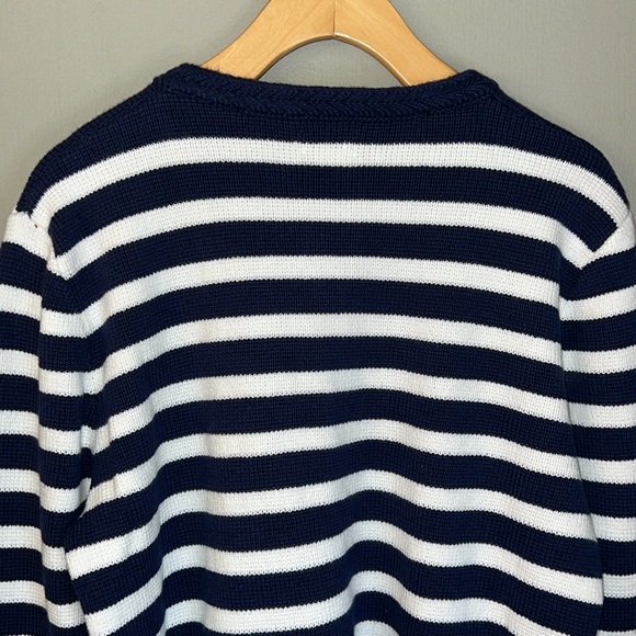 J. Crew Striped cotton lady jacket cardigan sweater in Antique Navy Ivory size S - Picture 8 of 12